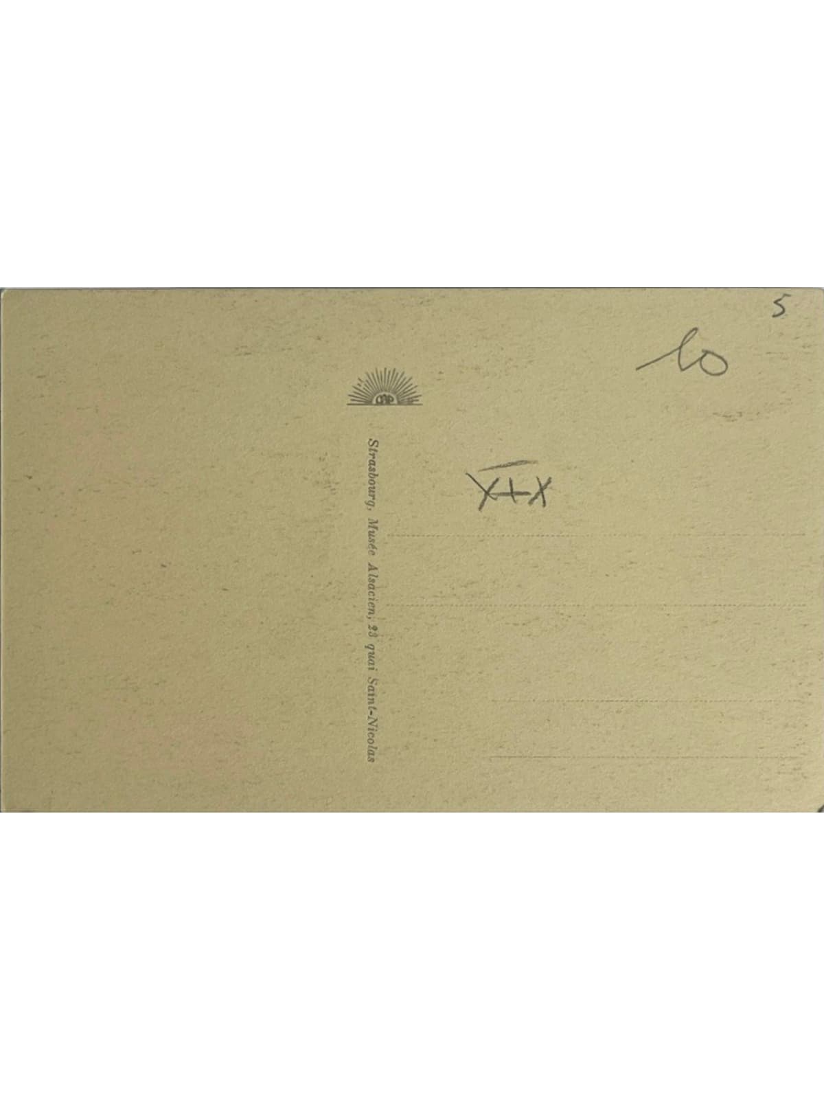 Verso de la carte postale