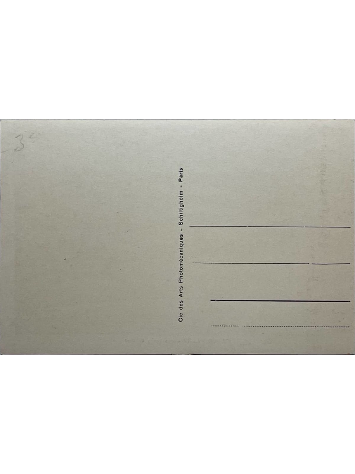 Verso de la carte postale