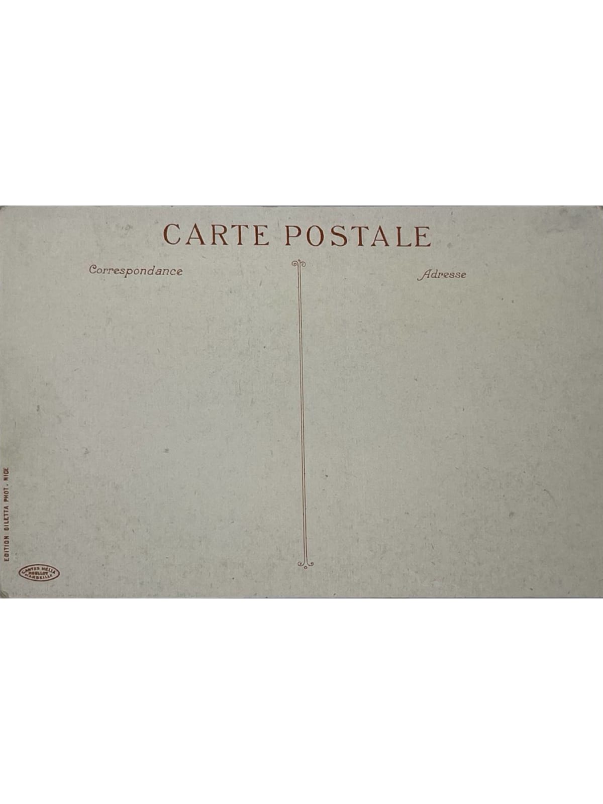 Verso de la carte postale