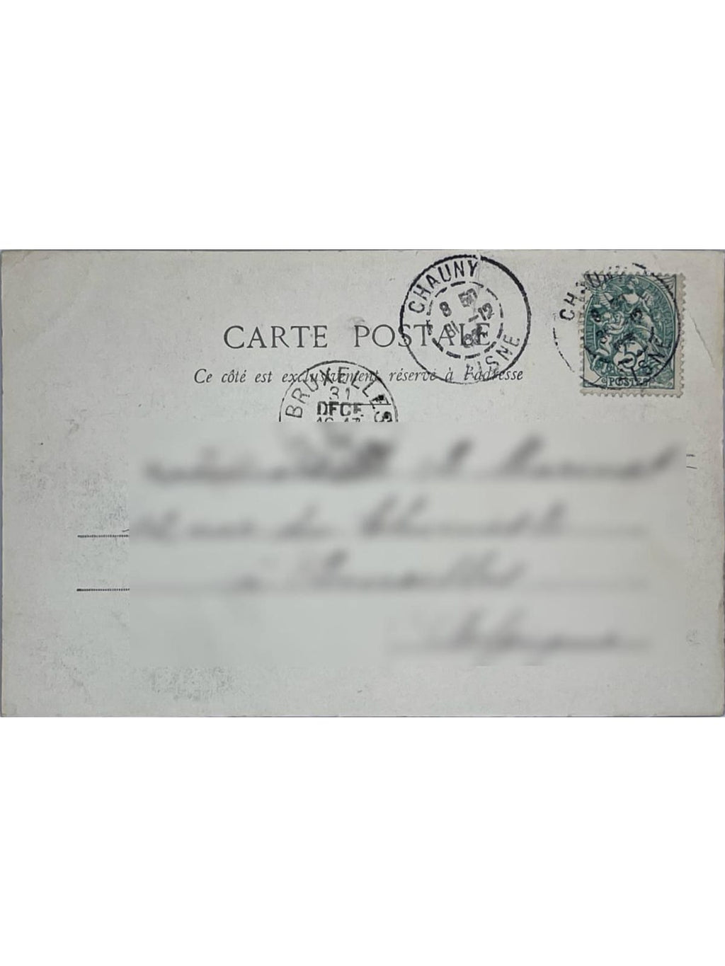 Verso de la carte postale