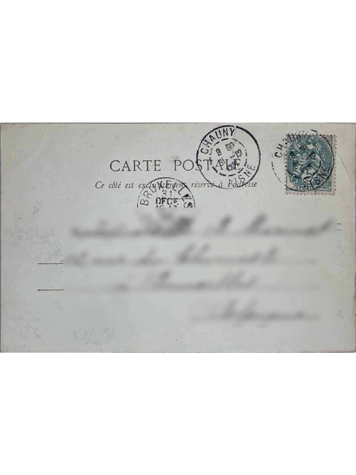 Verso de la carte postale