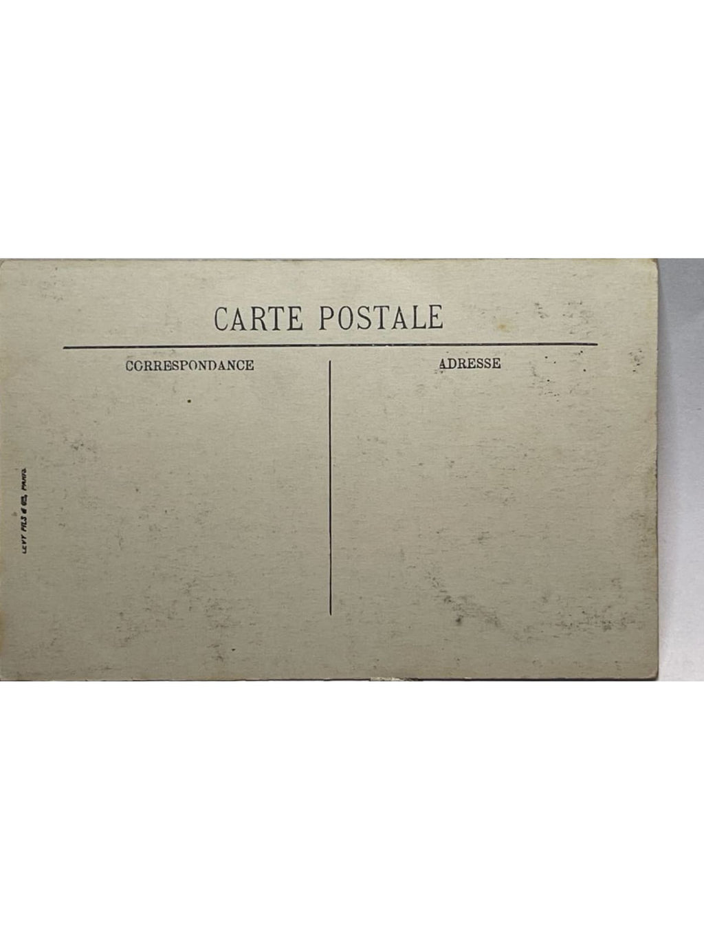 Verso de la carte postale