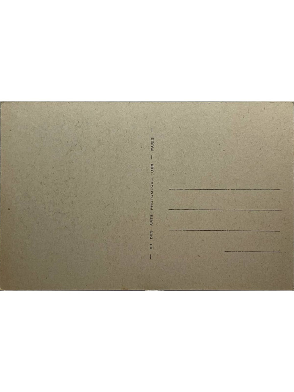 Verso de la carte postale