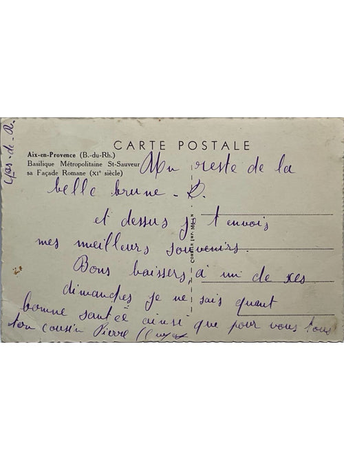 Verso de la carte postale