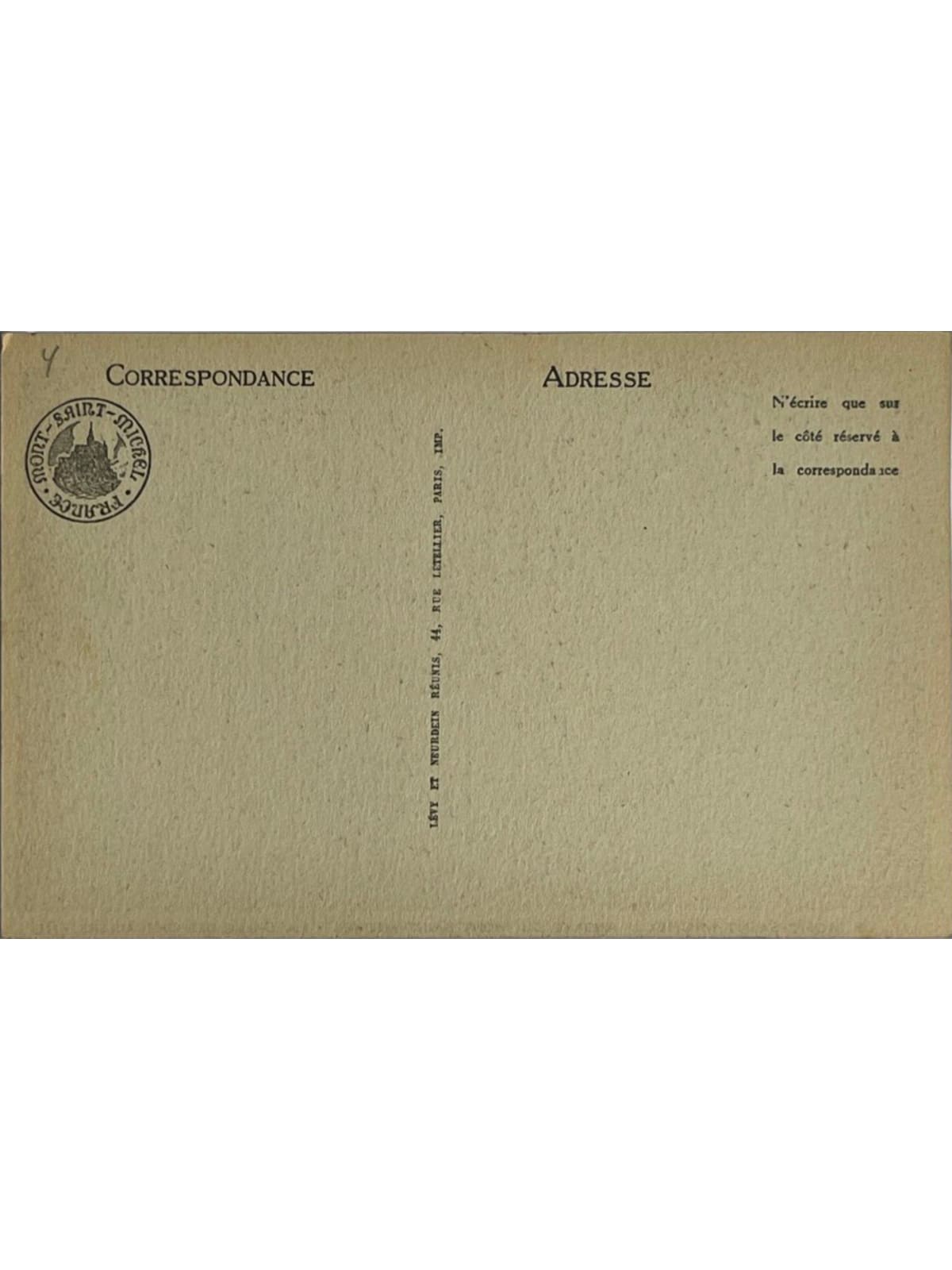Verso de la carte postale