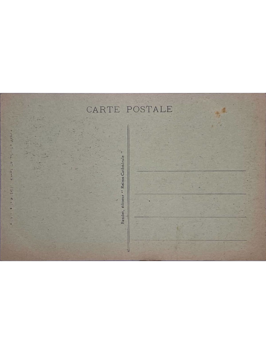 Verso de la carte postale