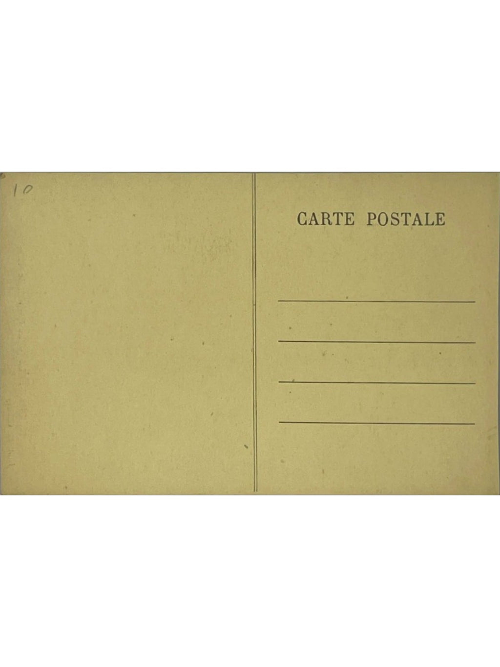 Verso de la carte postale