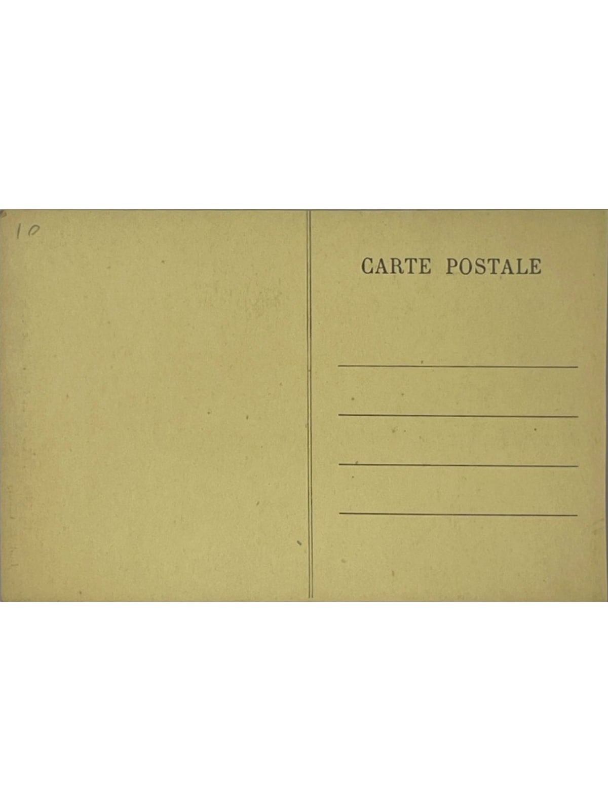 Verso de la carte postale