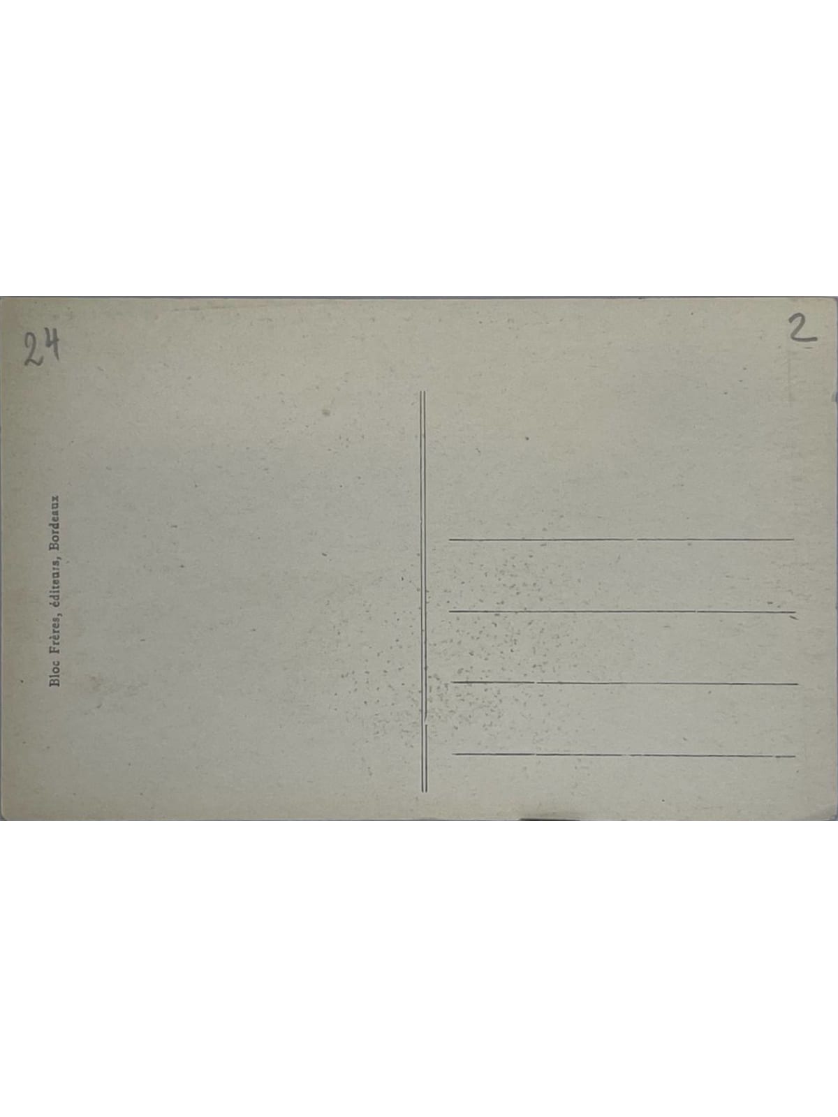 Verso de la carte postale