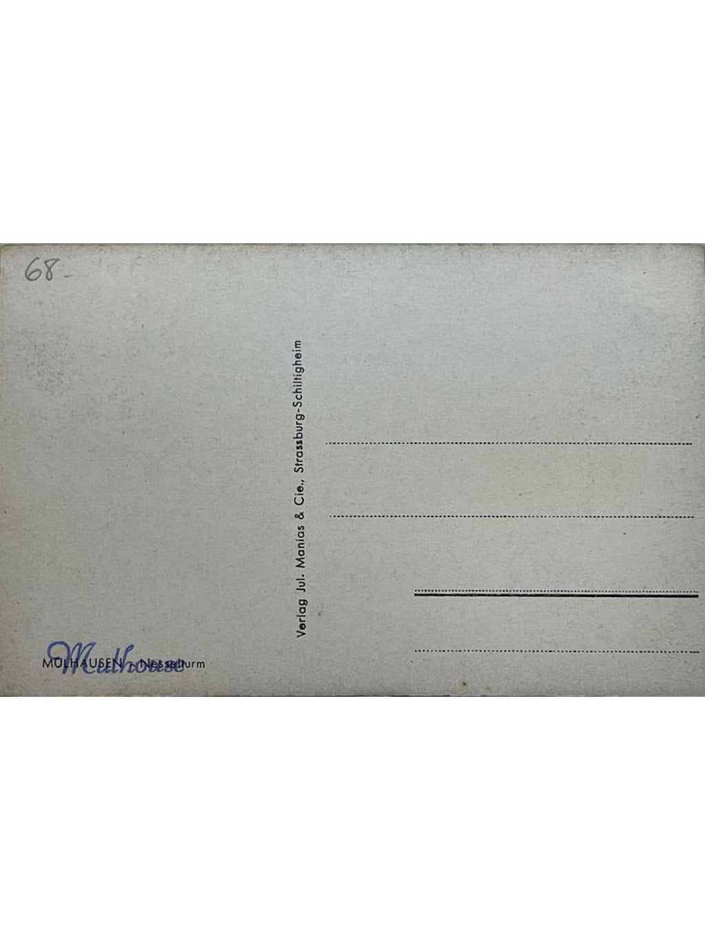 Verso de la carte postale