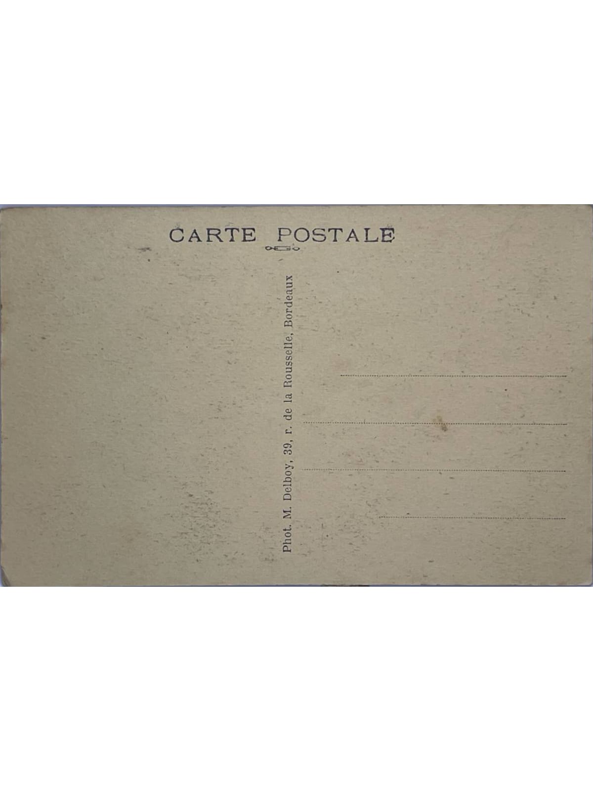 Verso de la carte postale