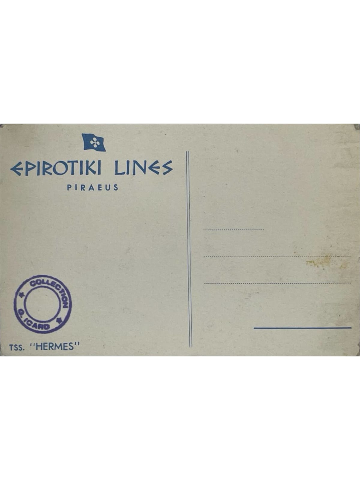 Verso de la carte postale