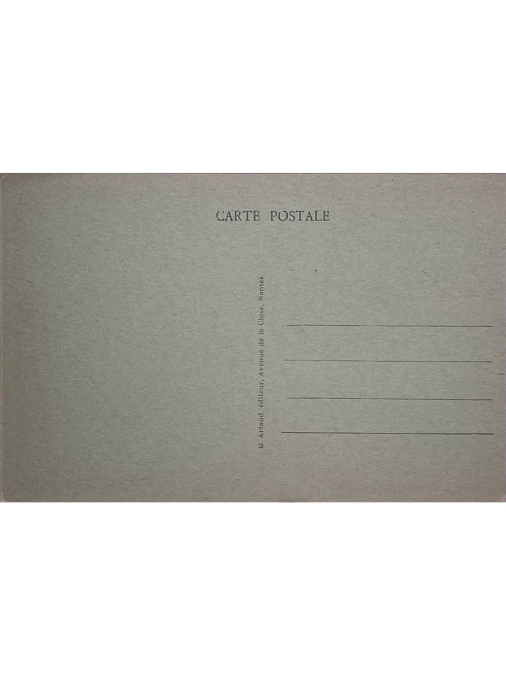 Verso de la carte postale