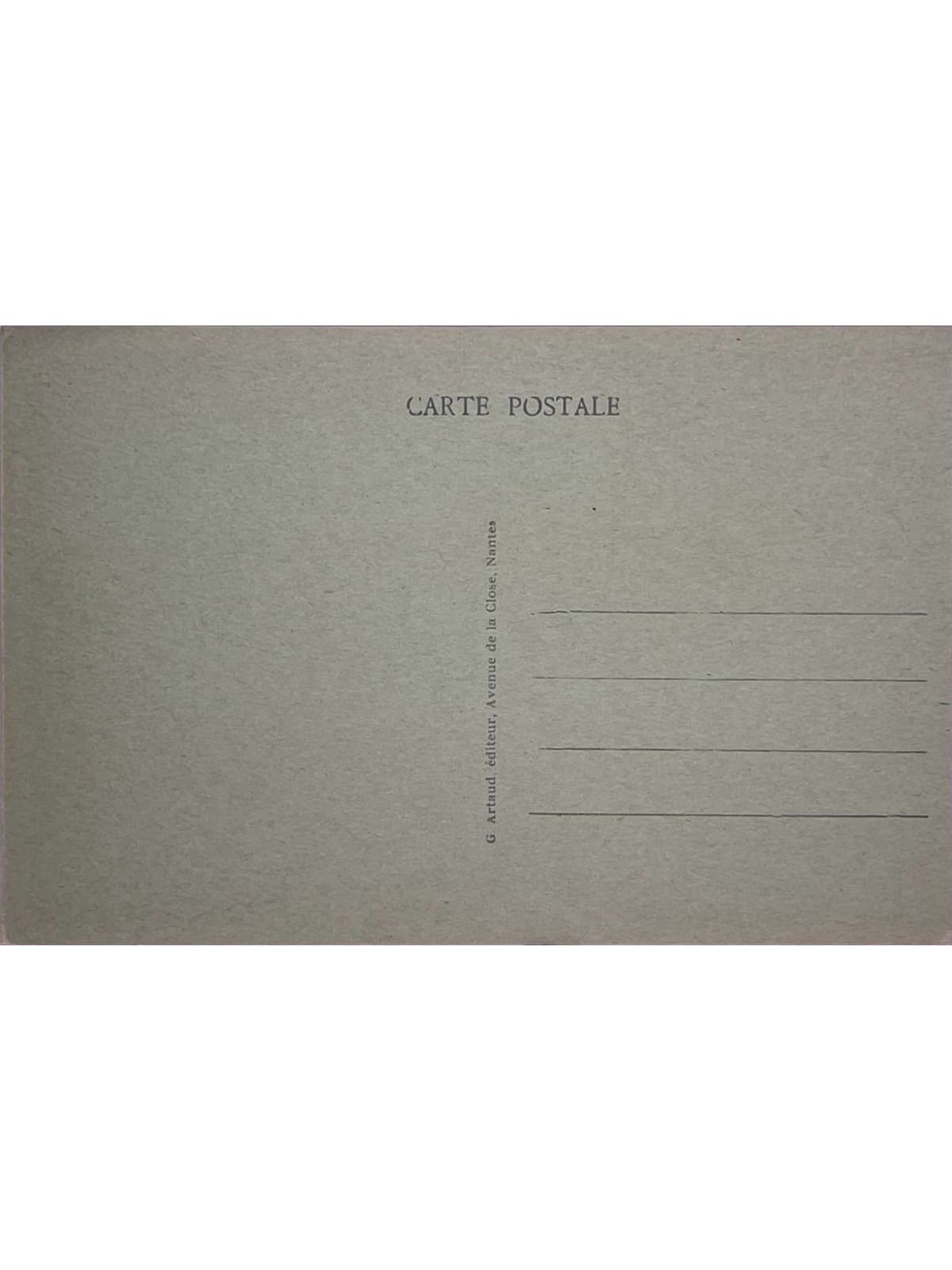 Verso de la carte postale