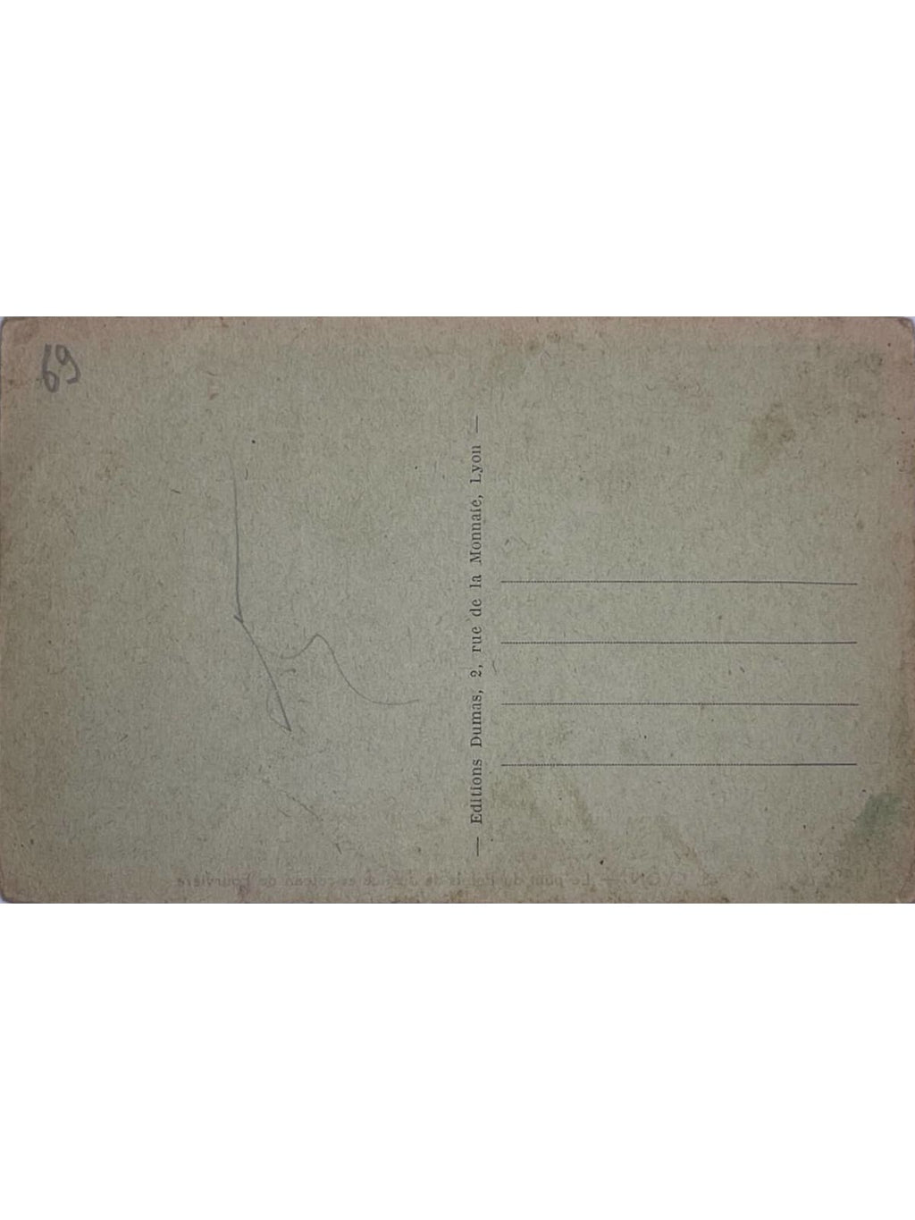 Verso de la carte postale