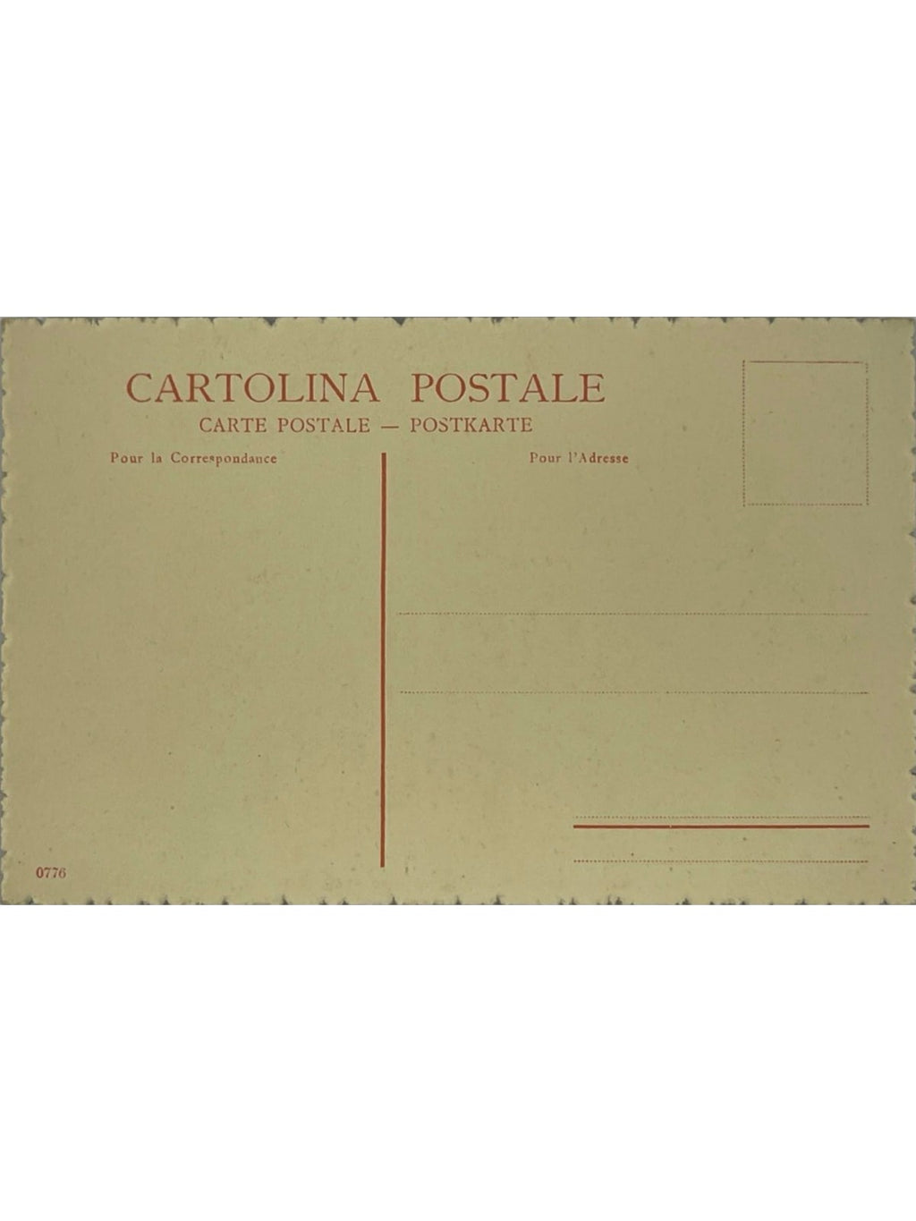 Verso de la carte postale