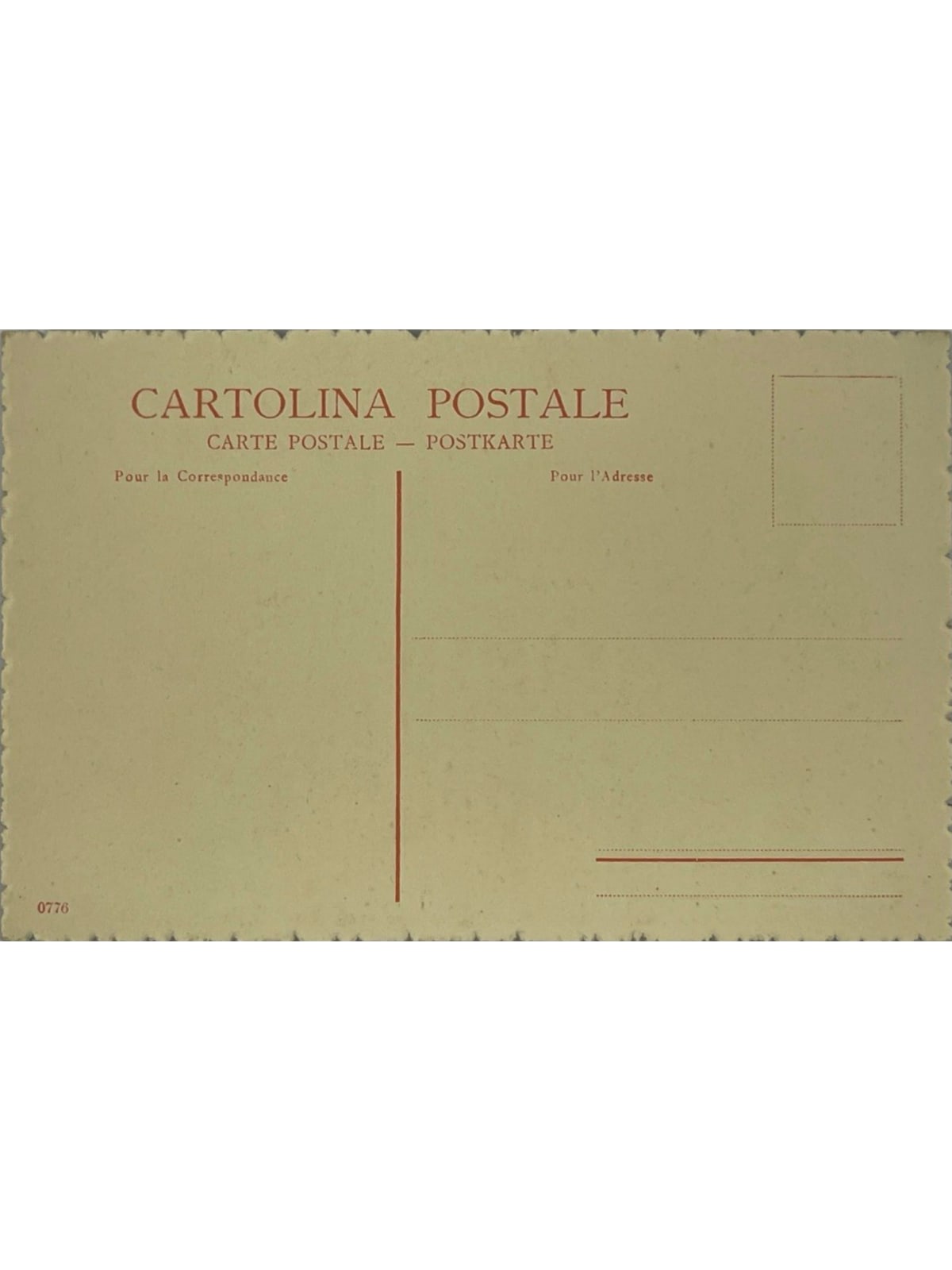 Verso de la carte postale