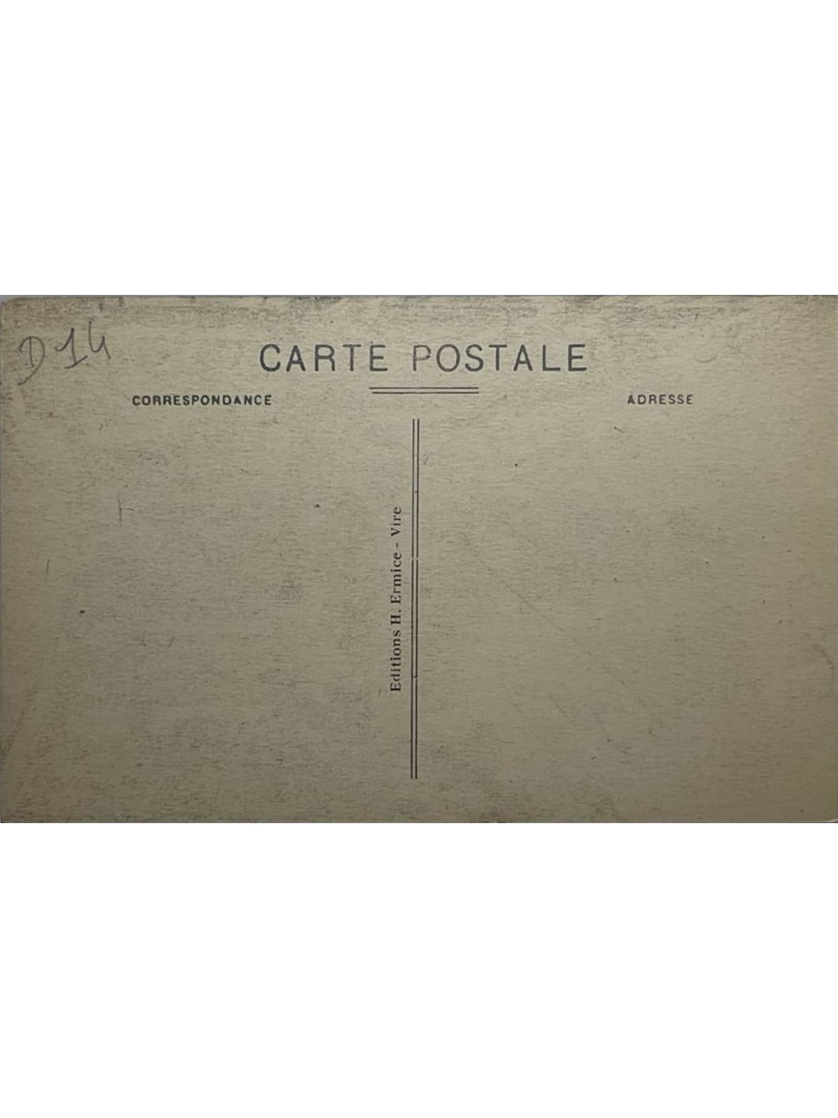 Verso de la carte postale