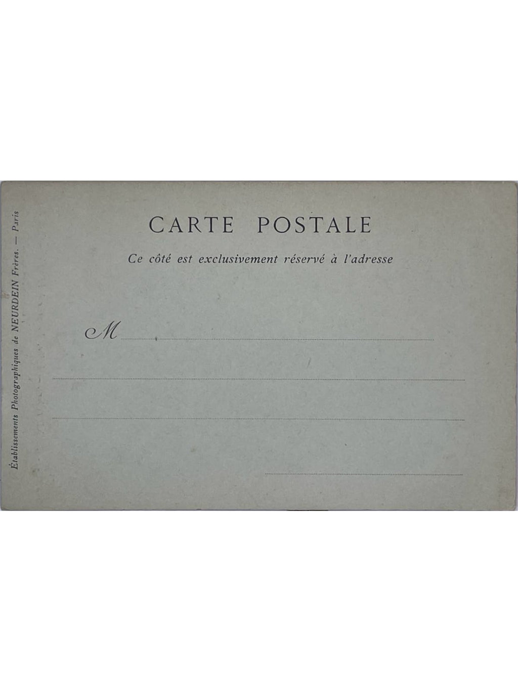 Verso de la carte postale