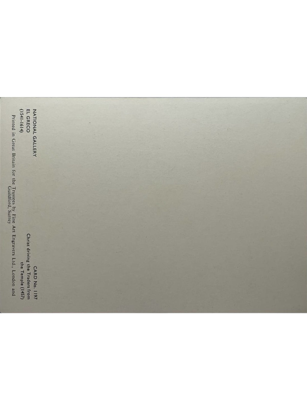 Verso de la carte postale