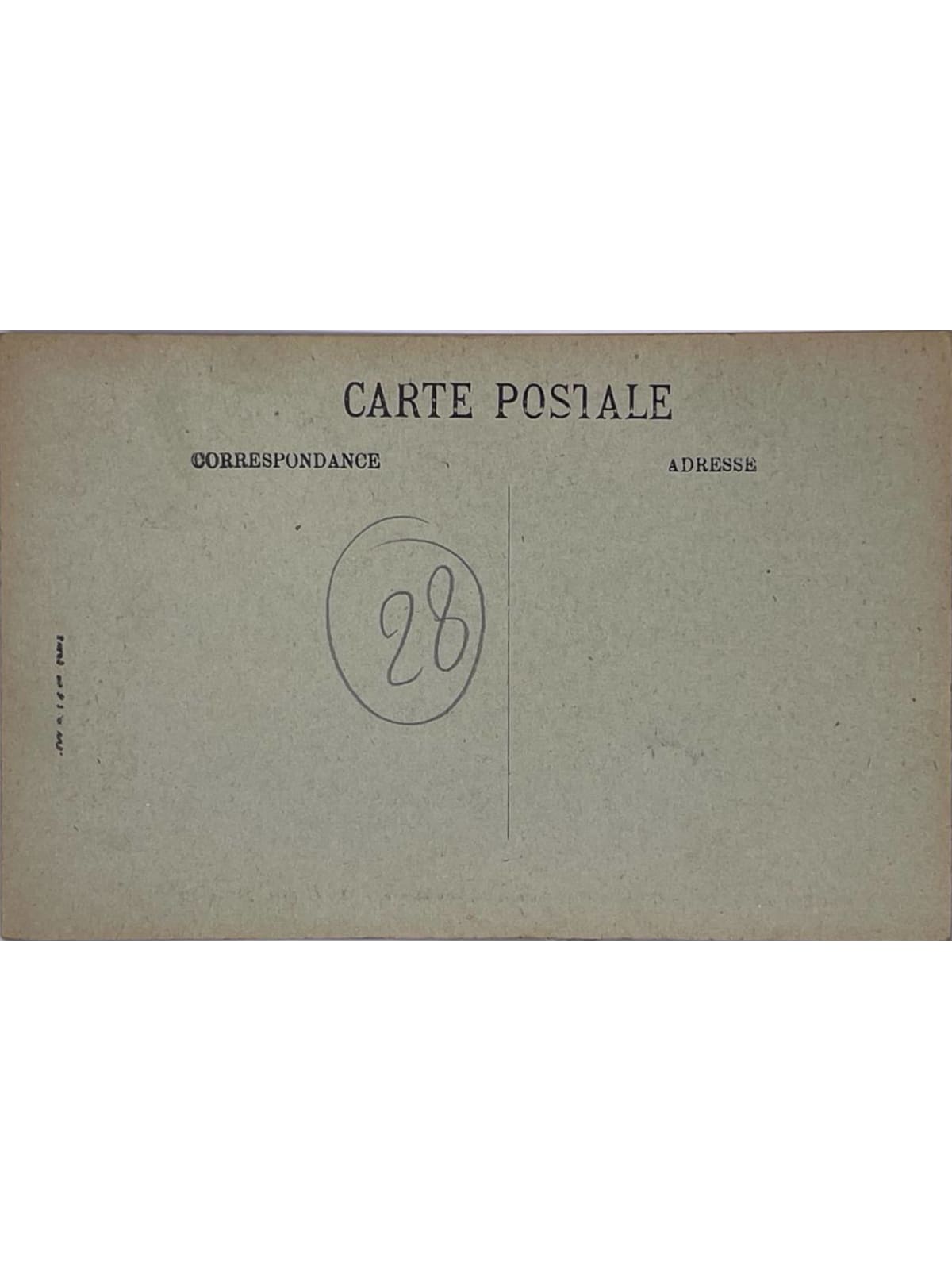Verso de la carte postale