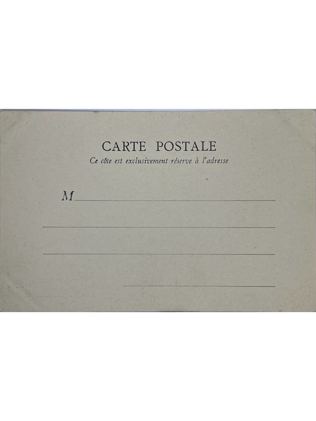 Verso de la carte postale