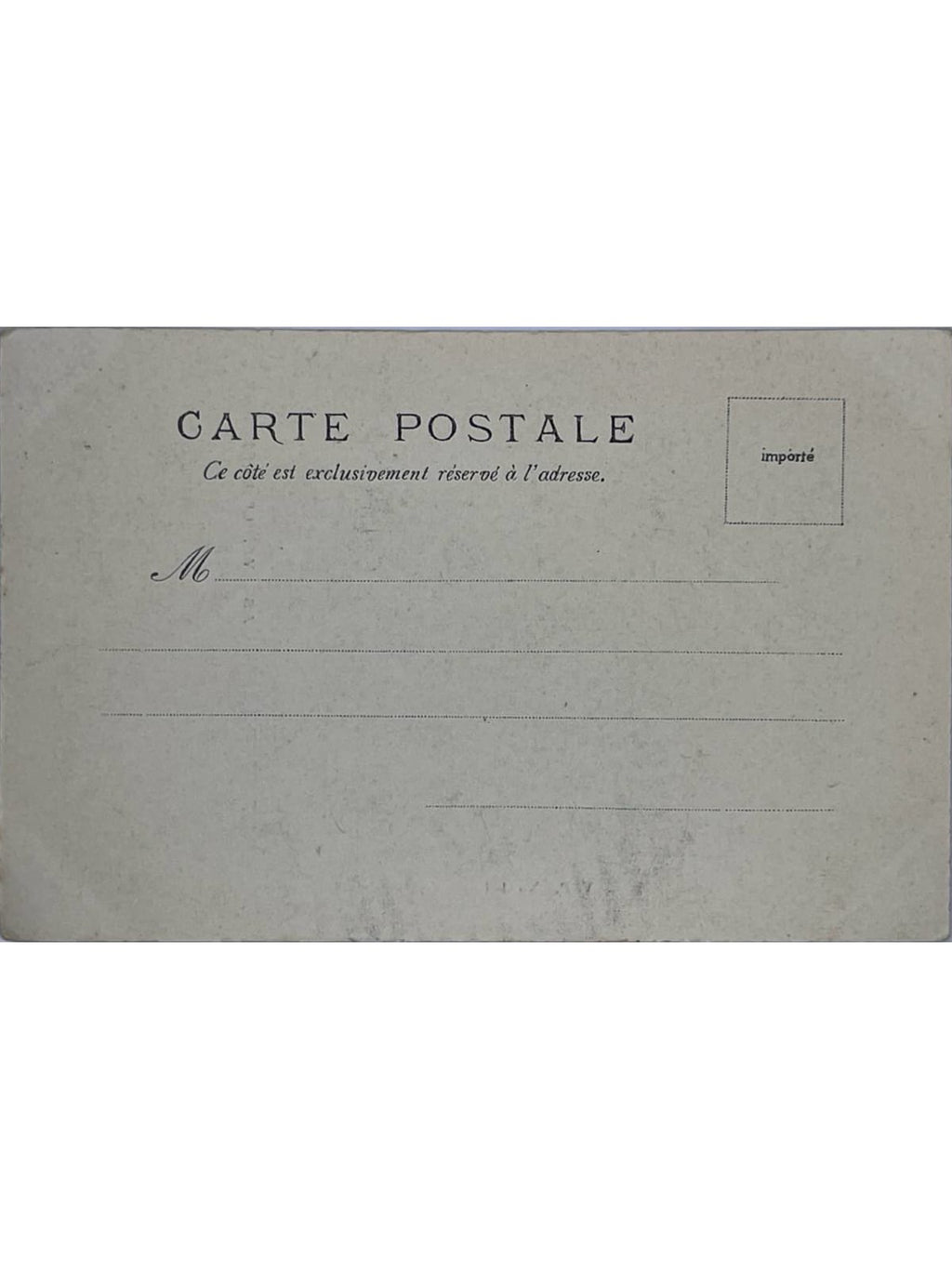 Verso de la carte postale