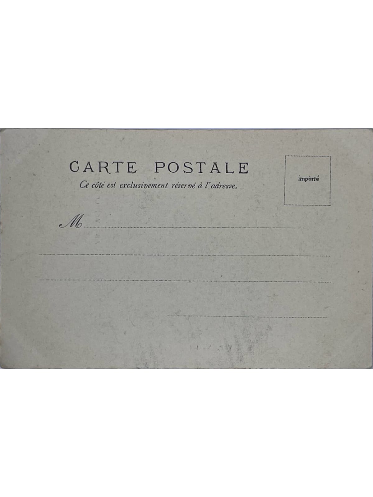 Verso de la carte postale