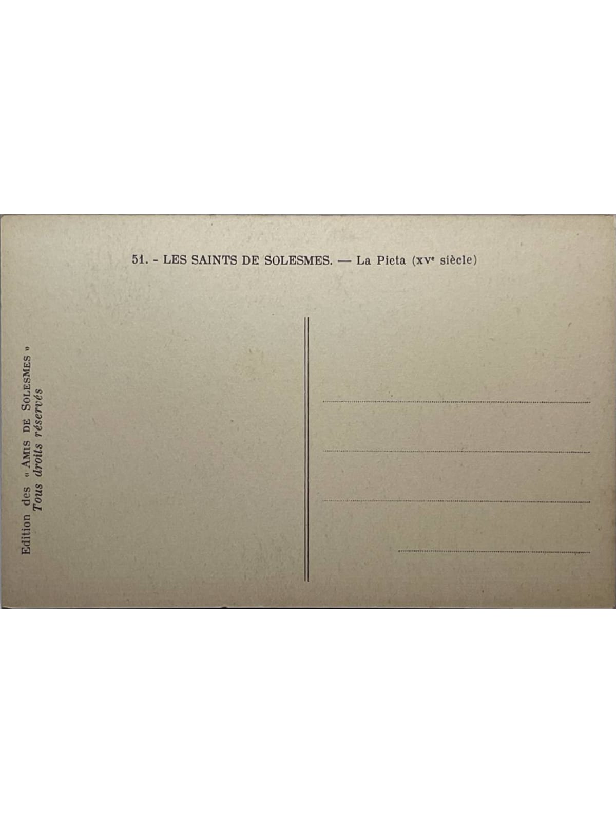 Verso de la carte postale