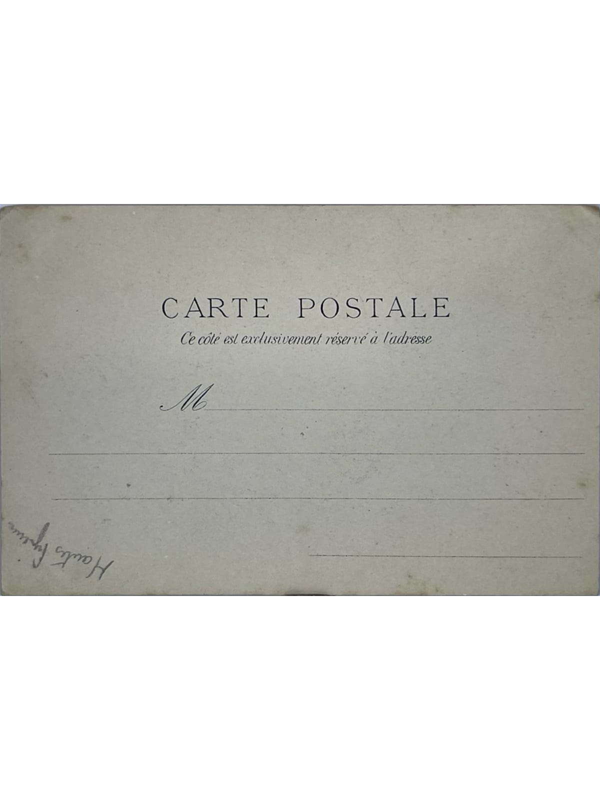 Verso de la carte postale