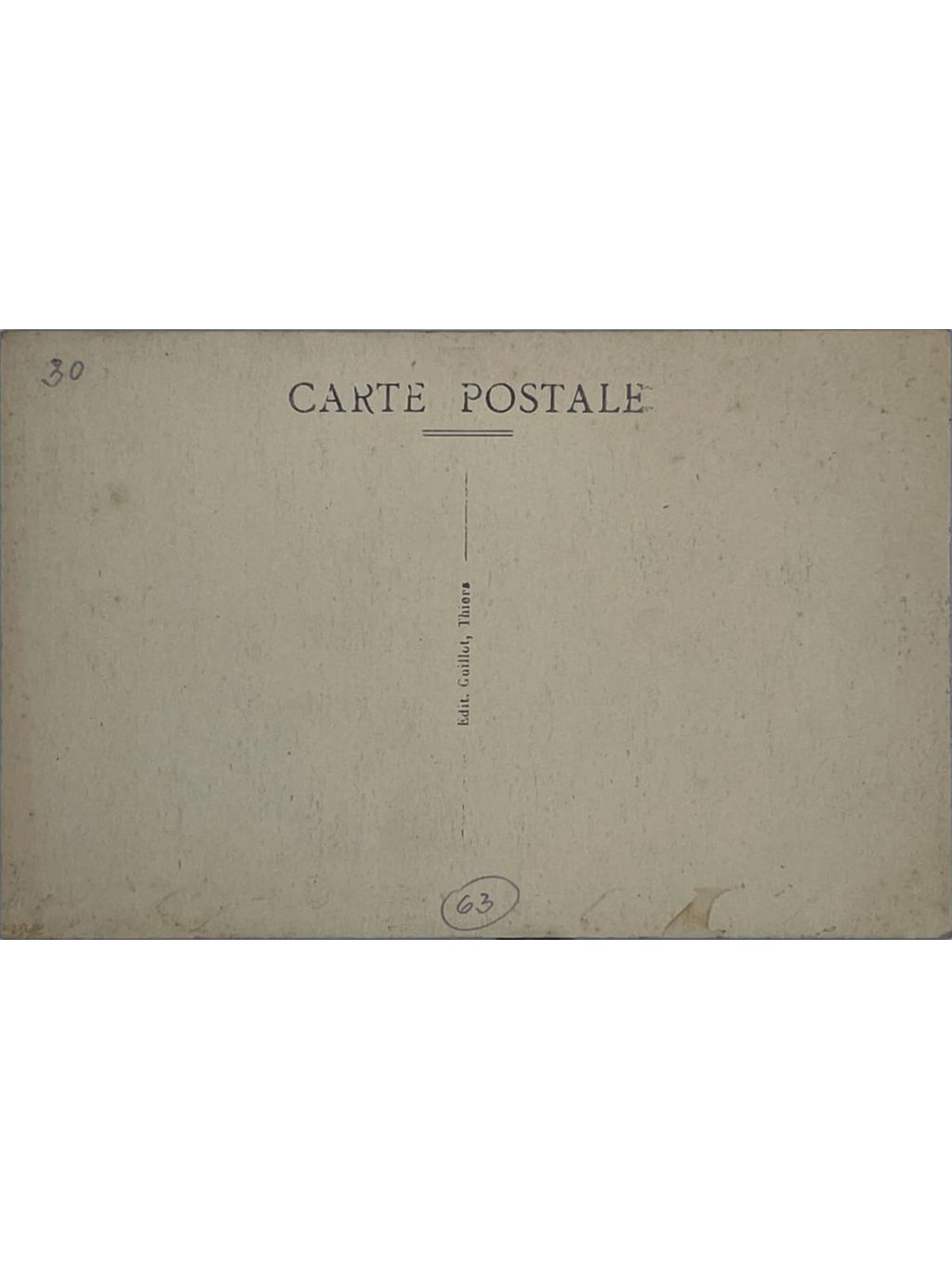 Verso de la carte postale