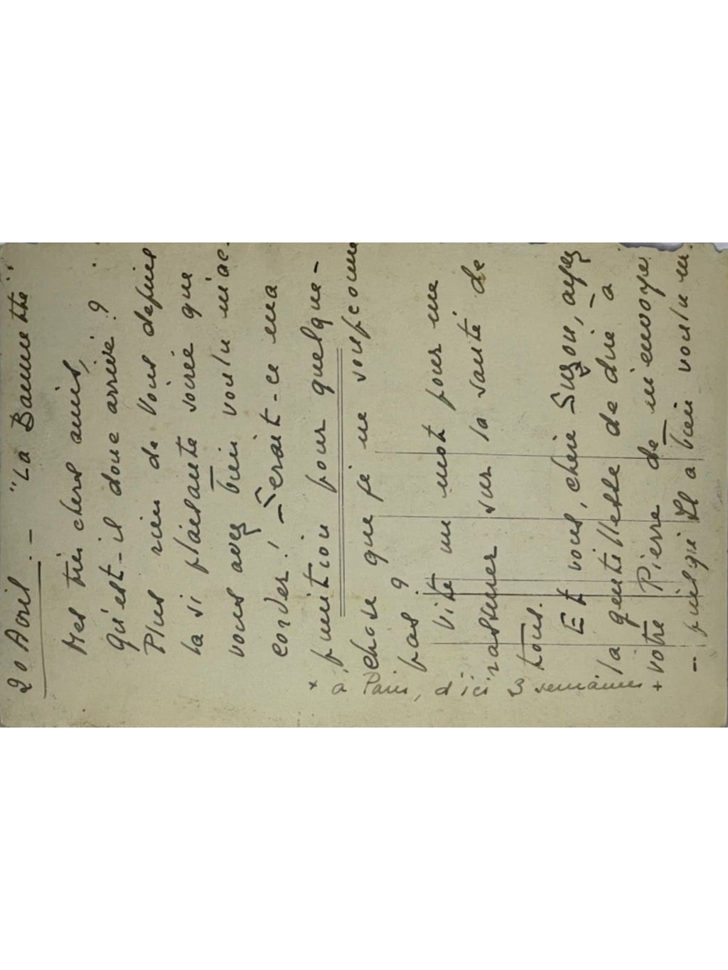 Verso de la carte postale
