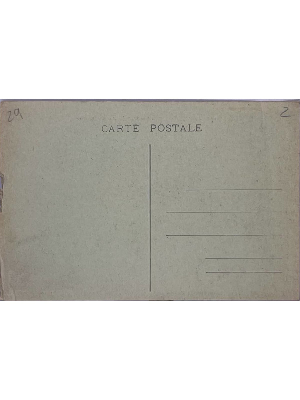Verso de la carte postale