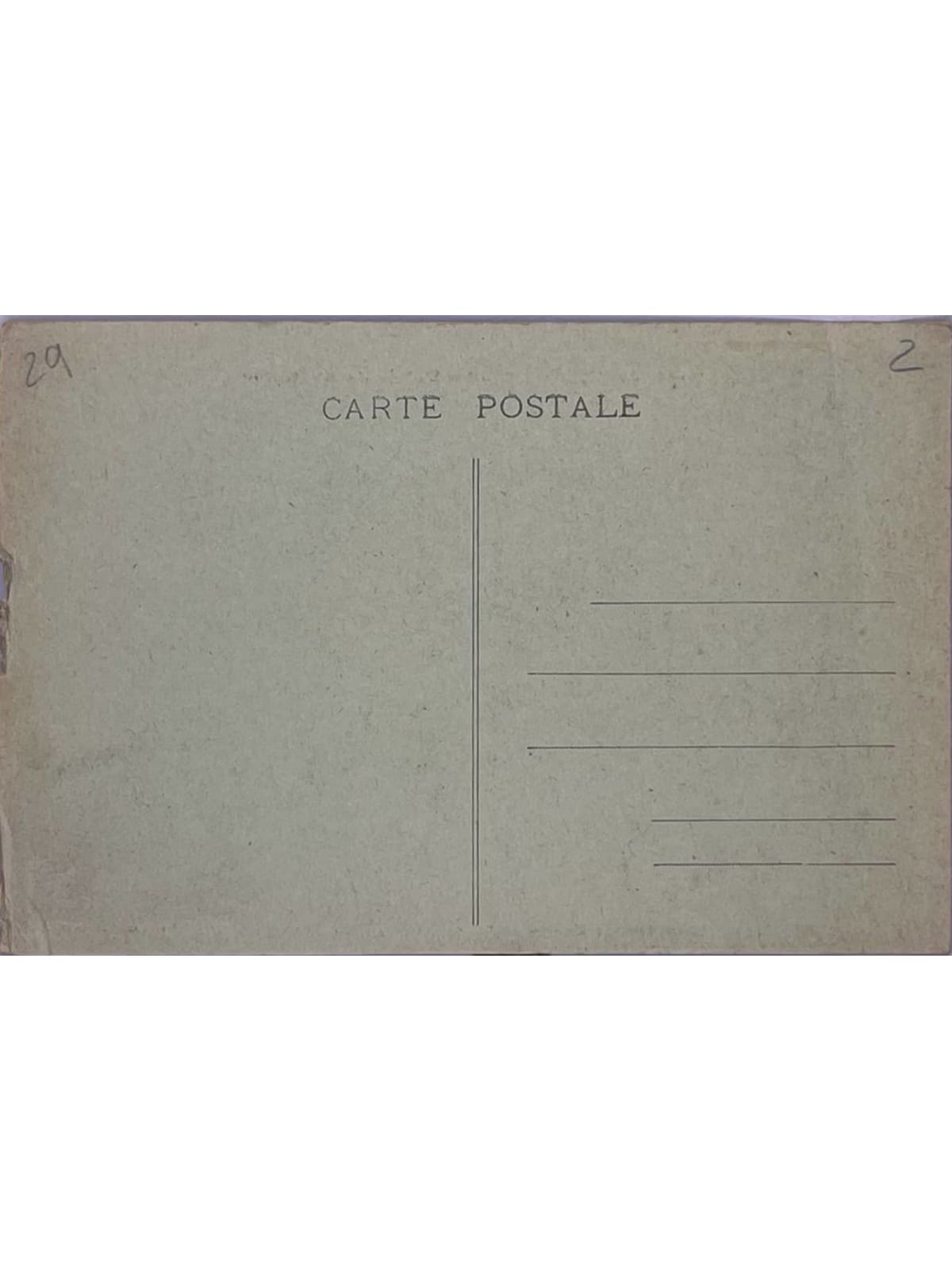 Verso de la carte postale
