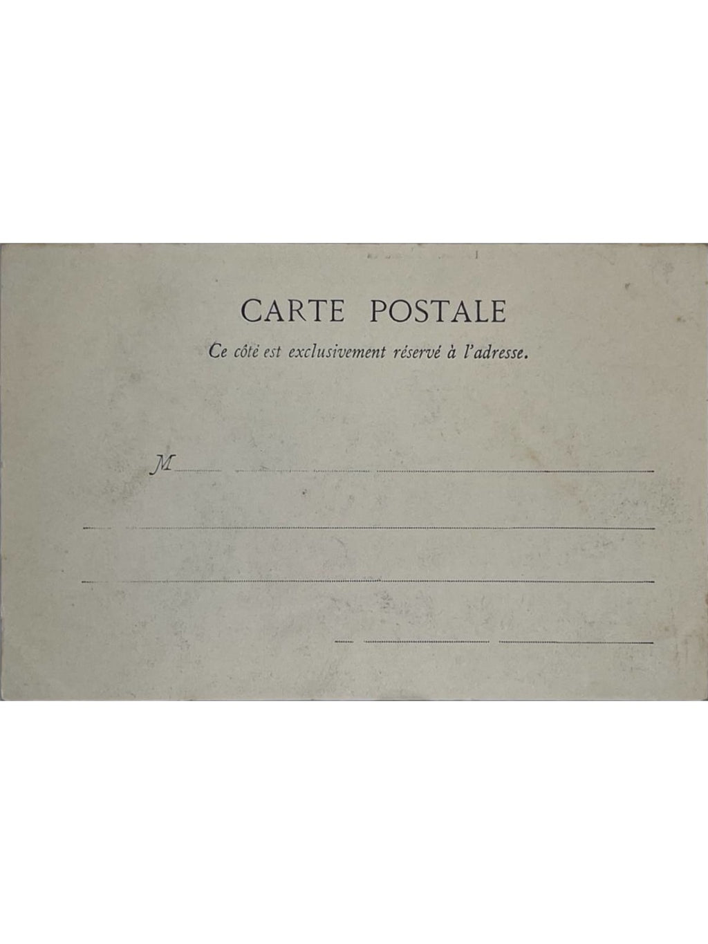 Verso de la carte postale