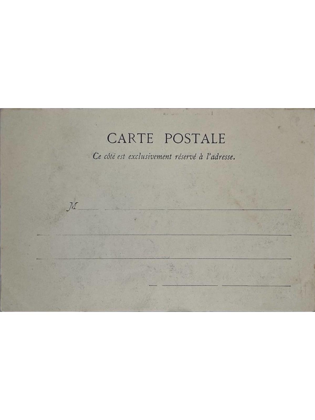 Verso de la carte postale