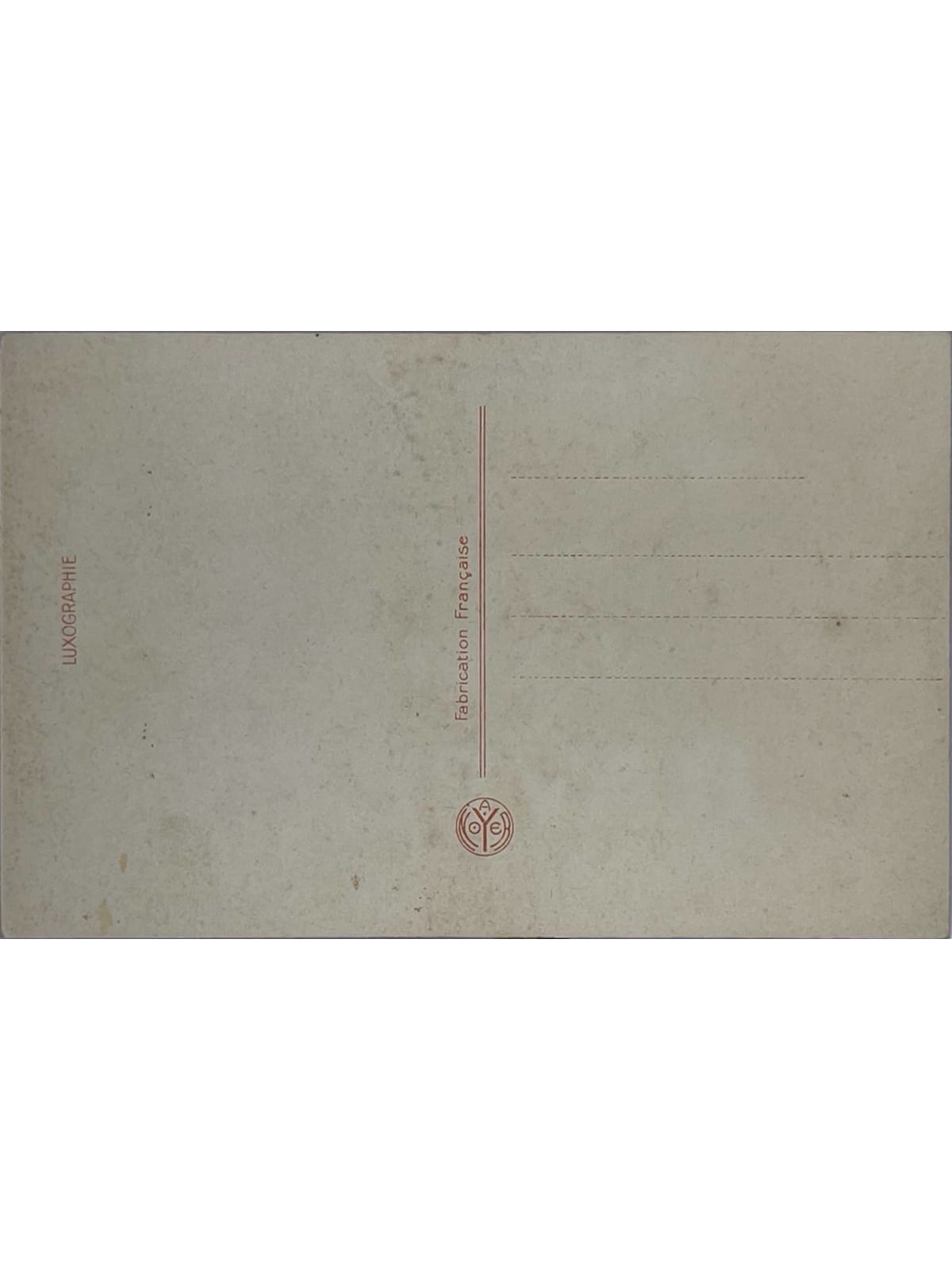 Verso de la carte postale