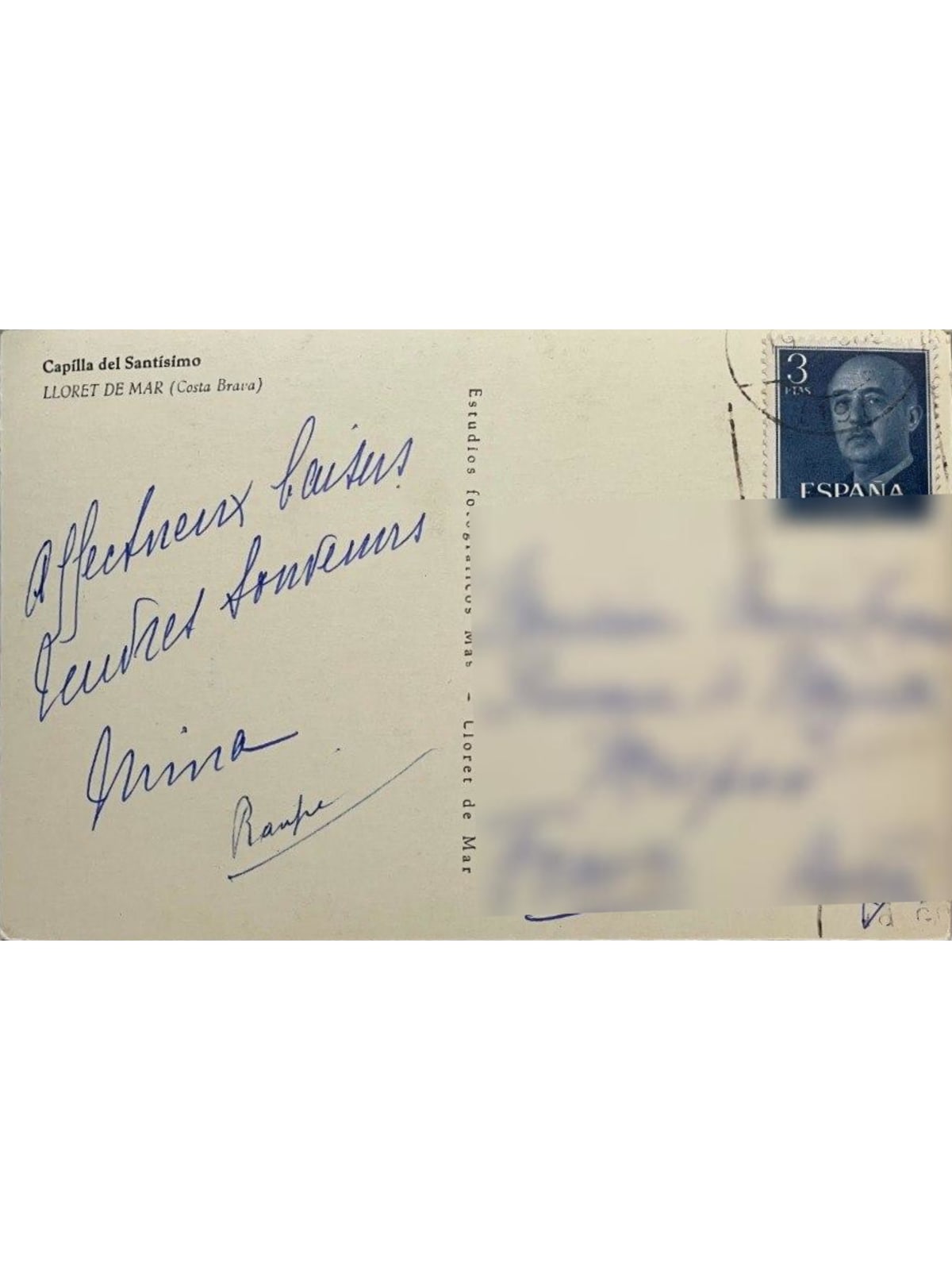 Verso de la carte postale