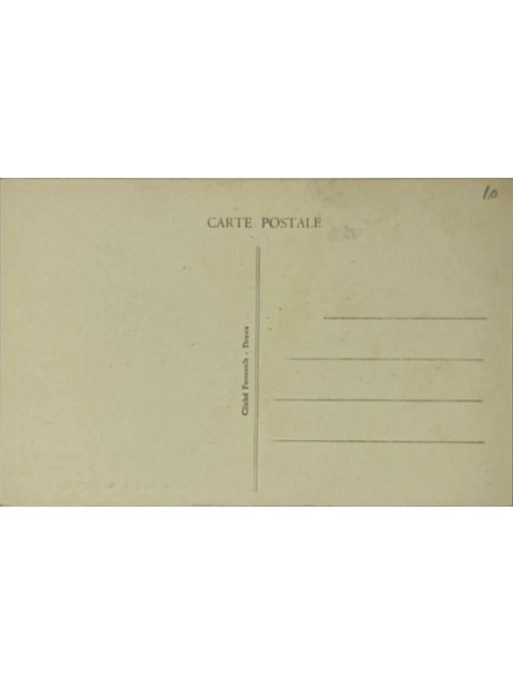 Verso de la carte postale