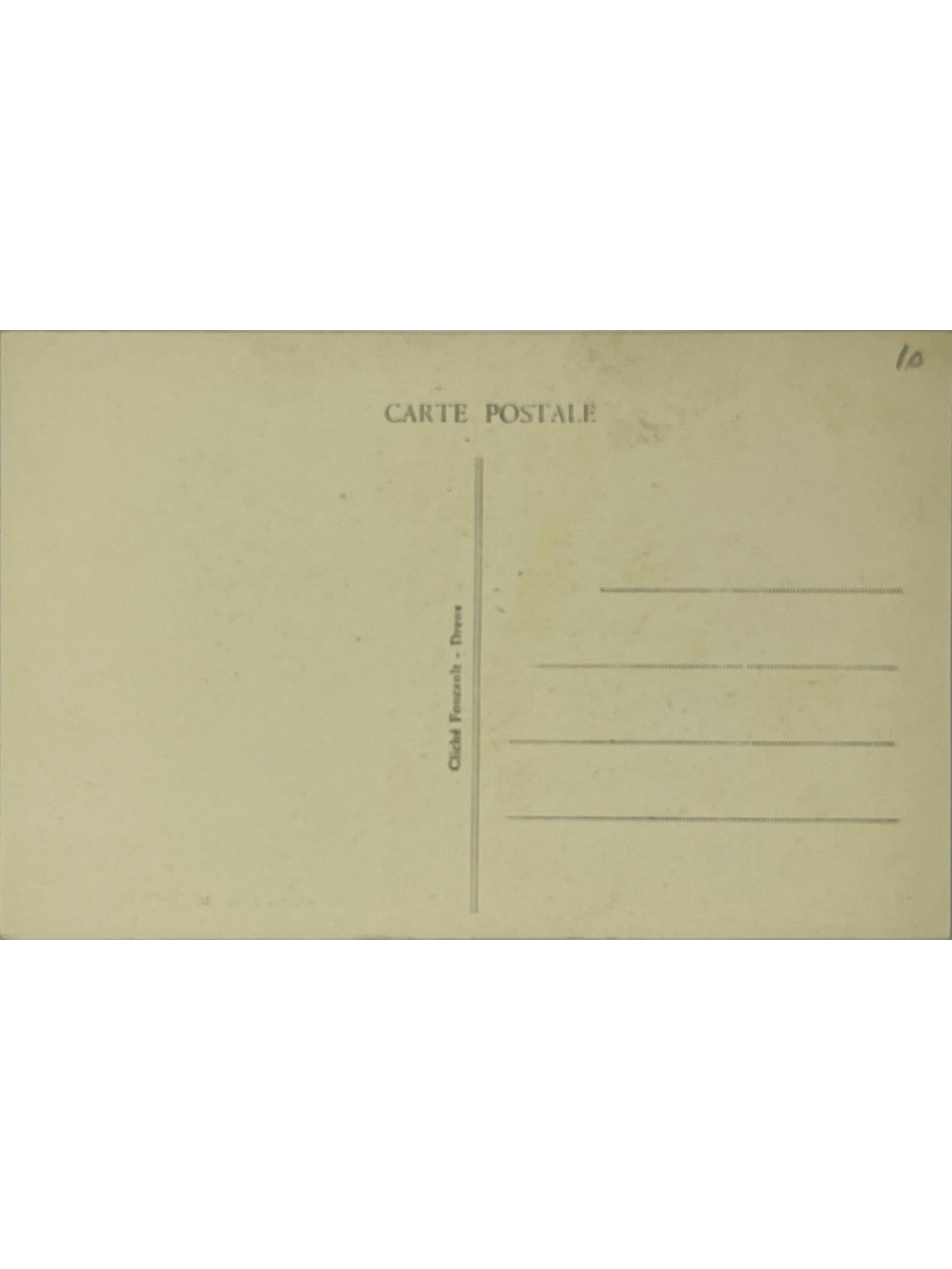 Verso de la carte postale