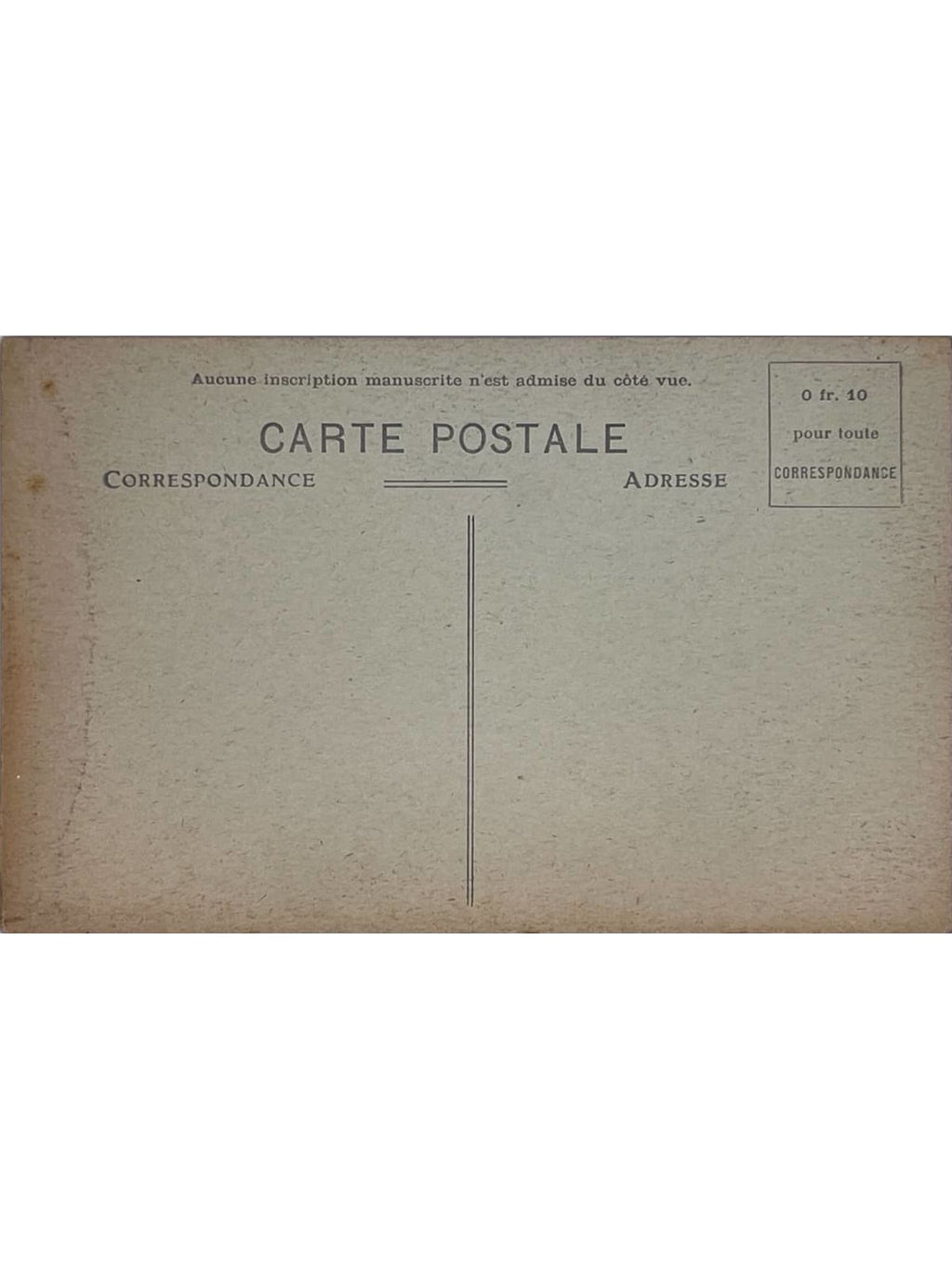 Verso de la carte postale
