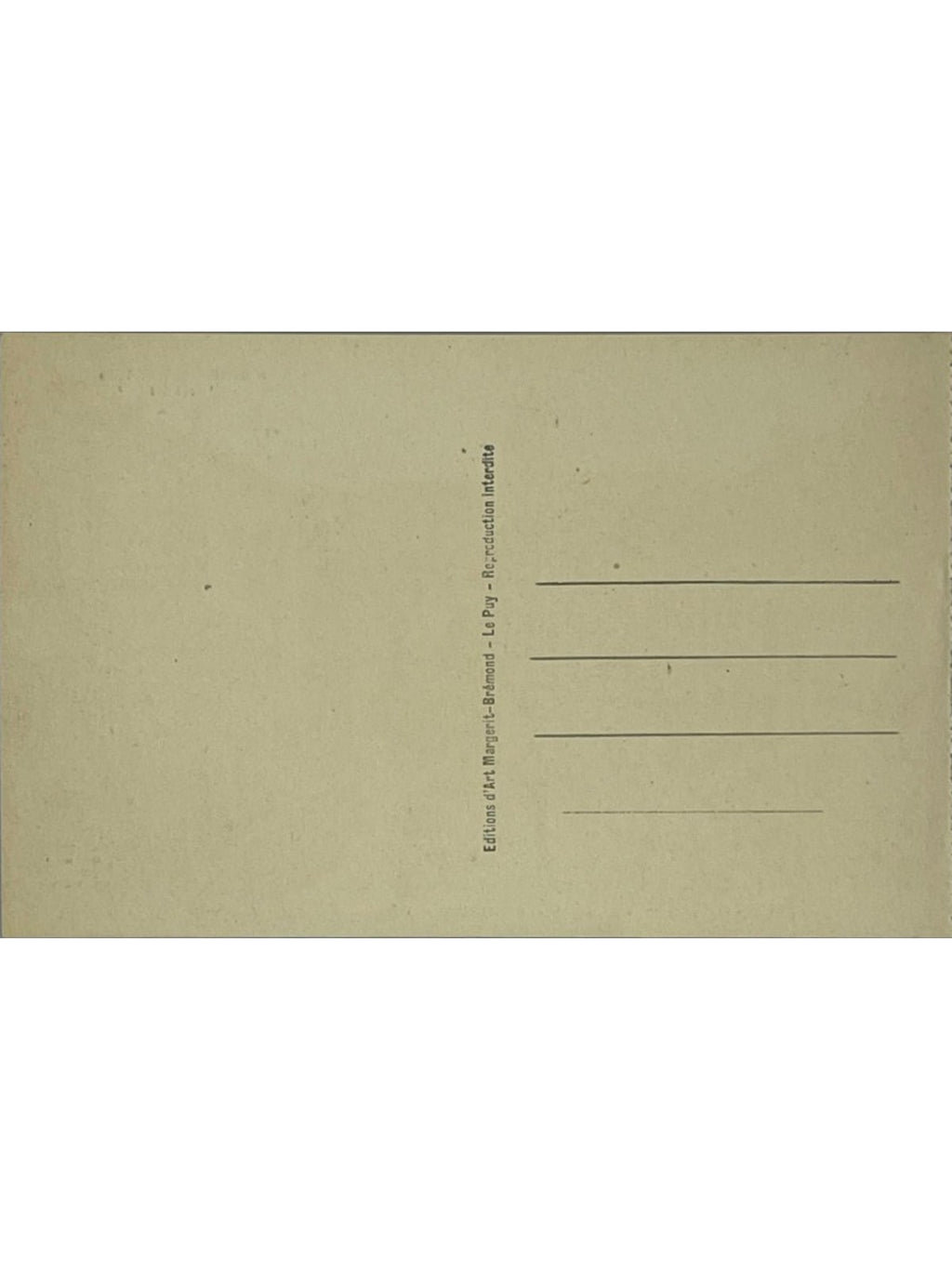 Verso de la carte postale