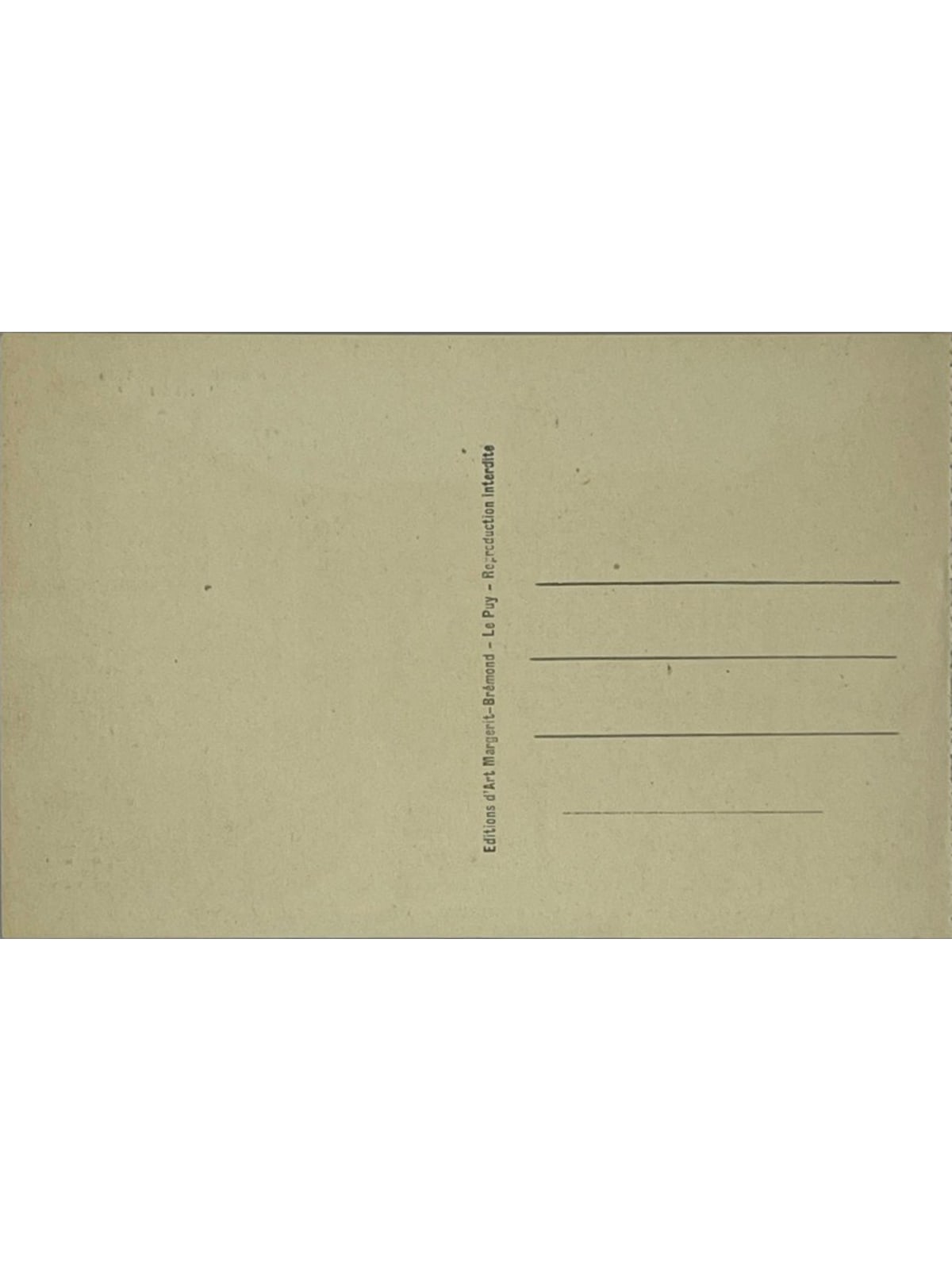Verso de la carte postale