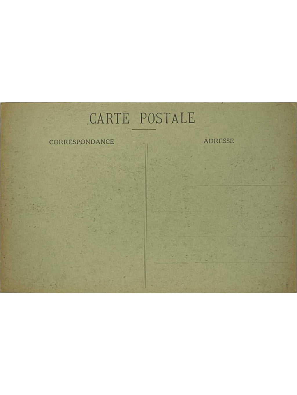 Verso de la carte postale