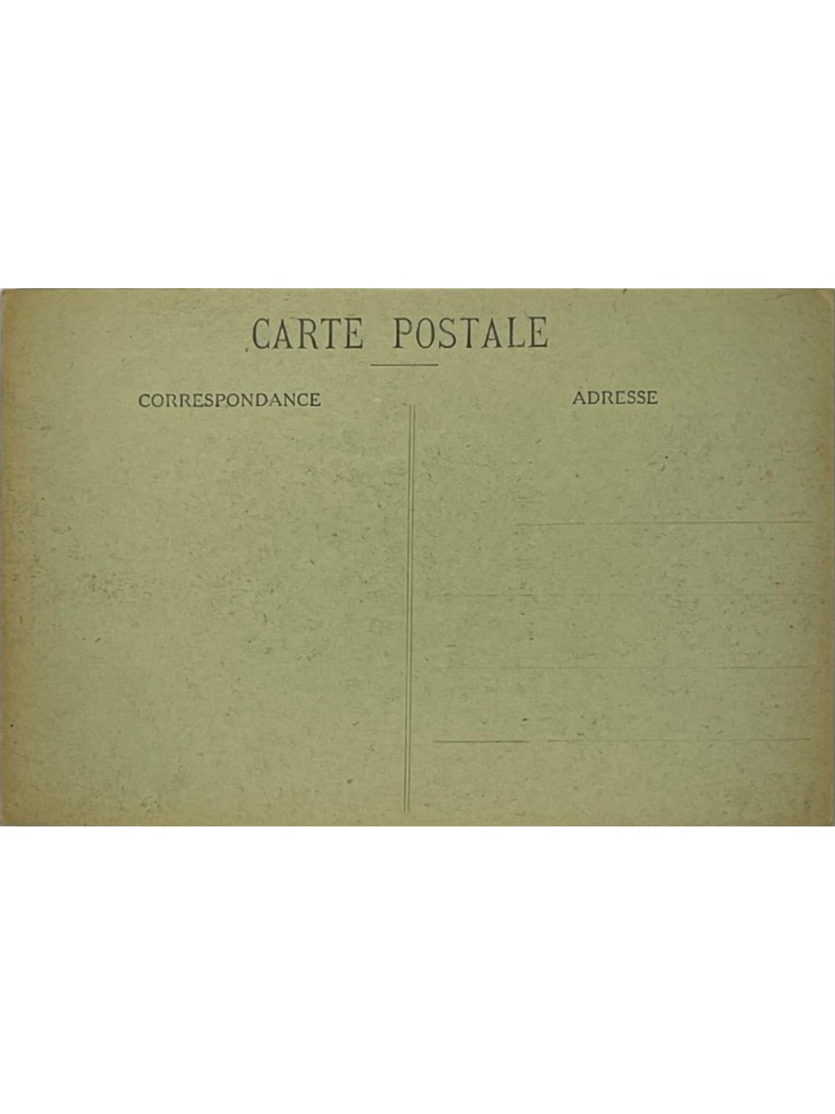 Verso de la carte postale
