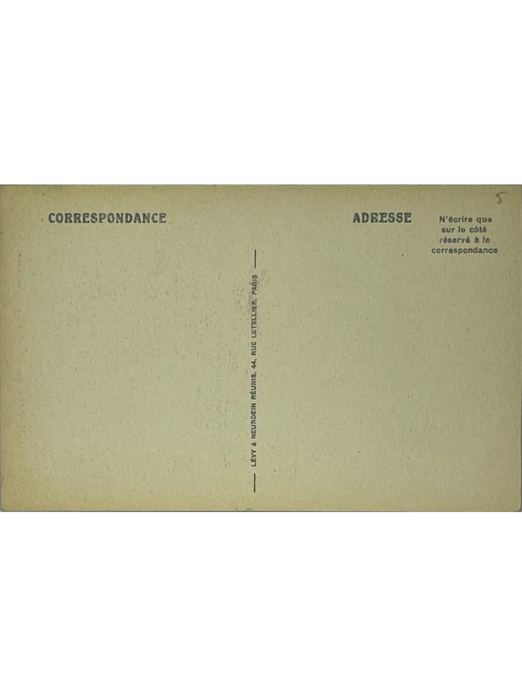 Verso de la carte postale