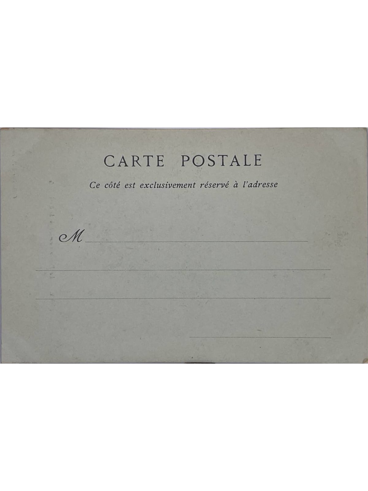 Verso de la carte postale