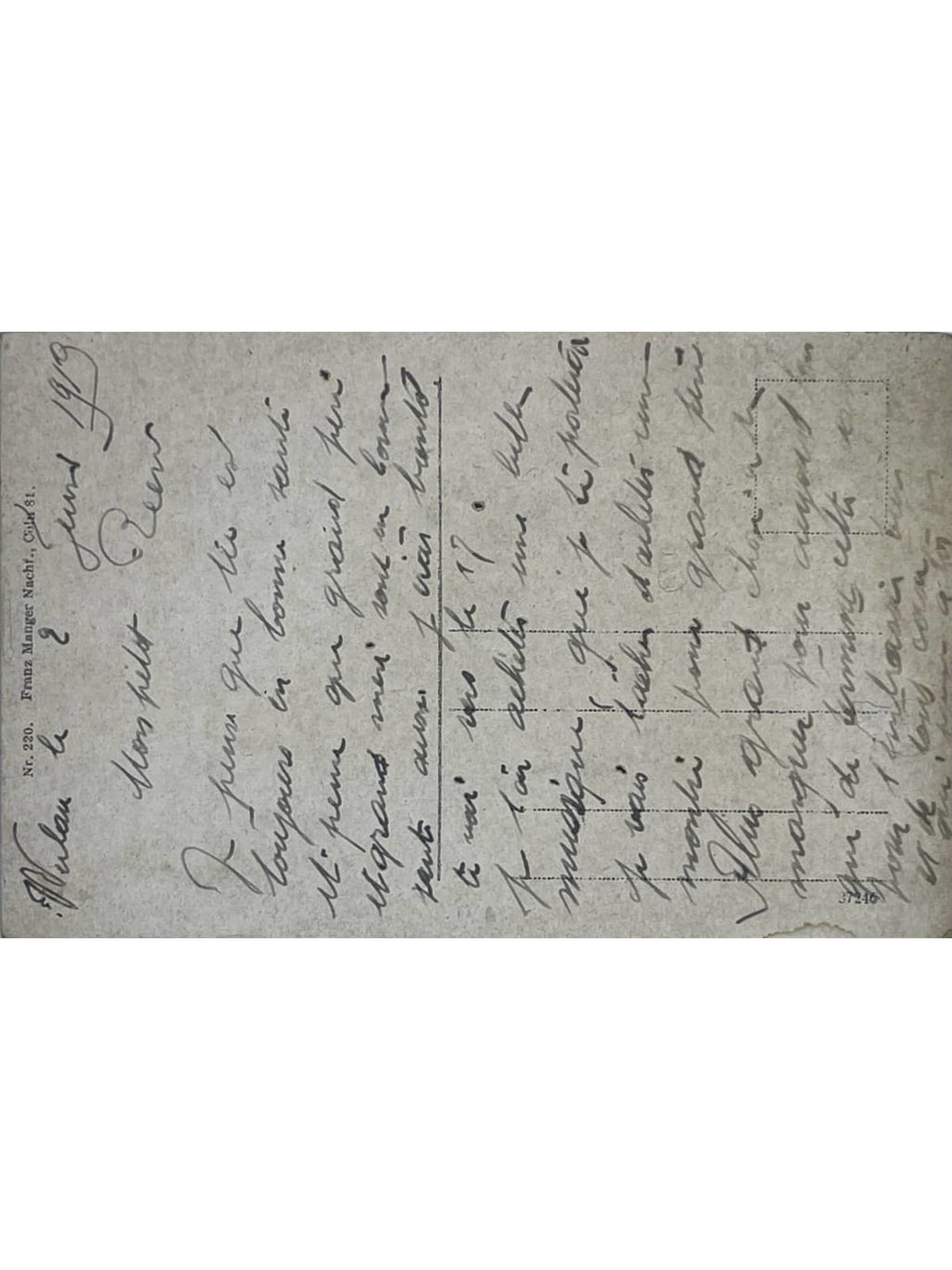 Verso de la carte postale