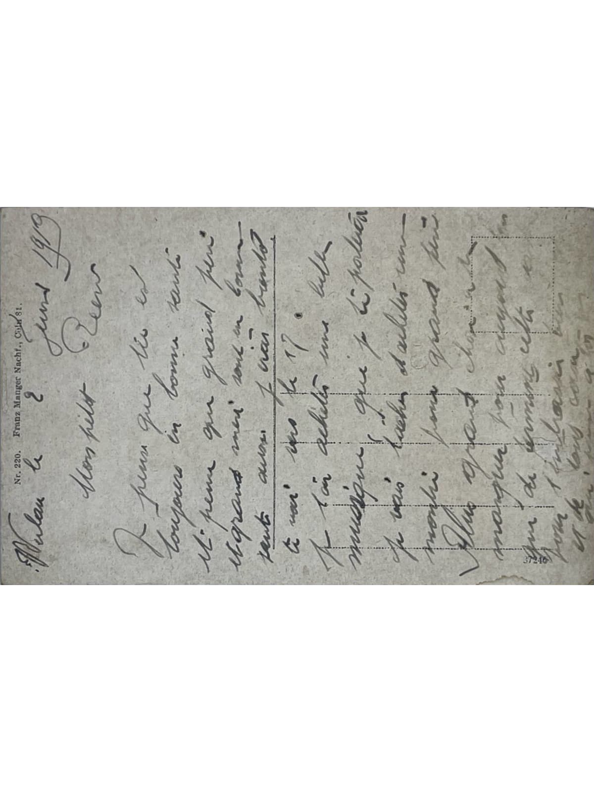 Verso de la carte postale