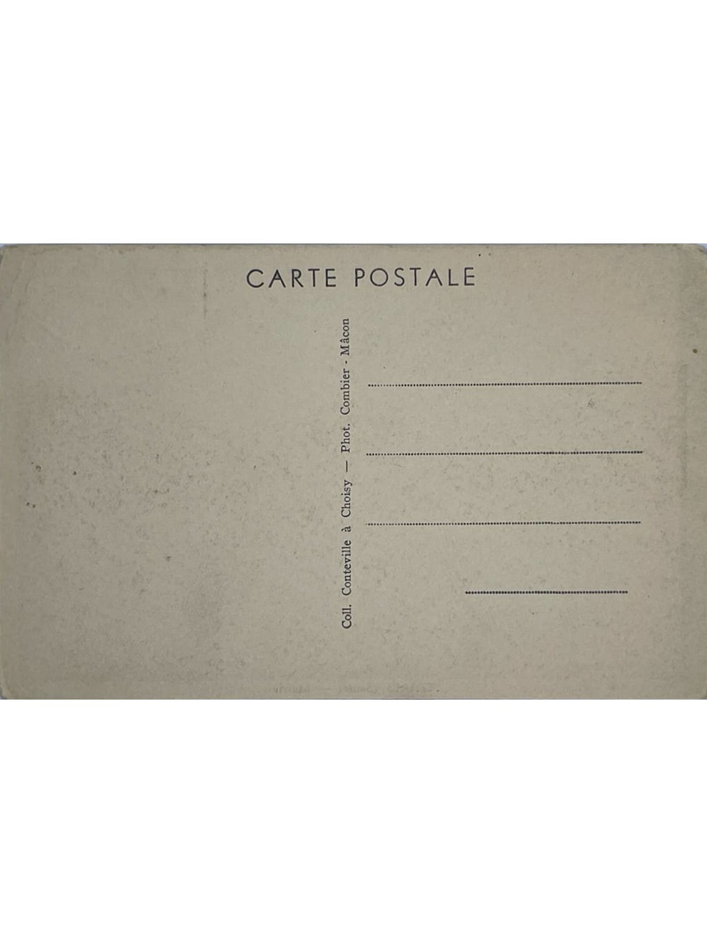 Verso de la carte postale